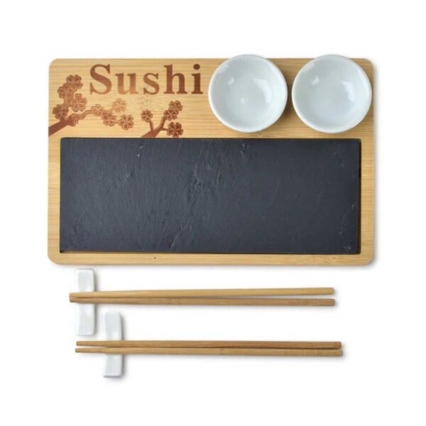 Zestaw do sushi dla 2 osób – deski, pałeczki, miseczki - obrazek 4