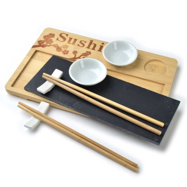 Zestaw do sushi dla 2 osób – deski, pałeczki, miseczki - obrazek 10