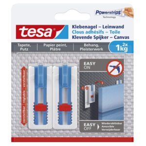 Tesa Power-Strips Gwóźdź samoprzylepny 1kg do tapet i tynku – 2 szt.