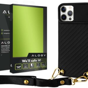 Etui CrossBody Alogy do iPhone 12 Pro Max czarne + pasek