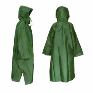 Peleryna przeciwdeszczowa poncho zielona 140x100 cm – uniwersalna i lekka